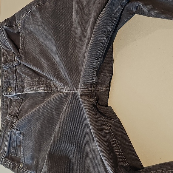 American Eagle Stretch Size 12 Corderoy Mom Straight Leg Jeans - Dark Gray - Picture 5 of 8